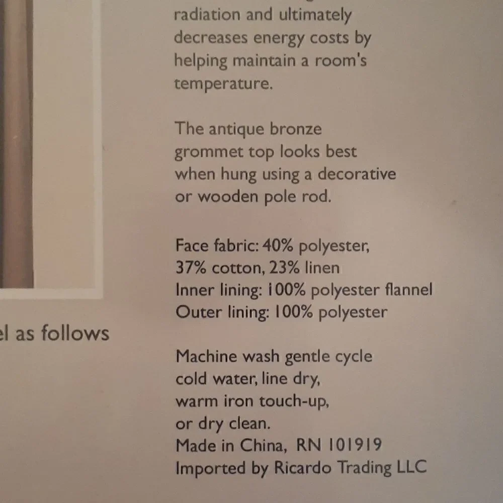 New Denim Homespun Grommet Top Insulated Curtain 40x63 New‎